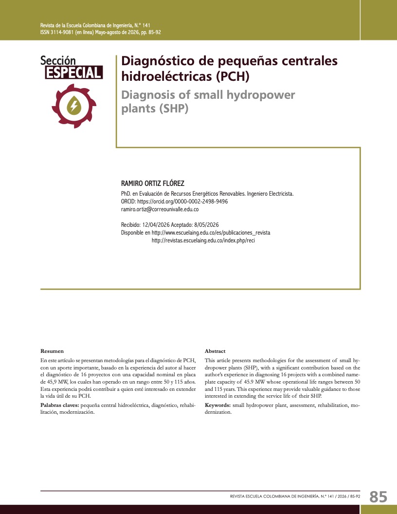 Diagnóstico de pequeñas centrales hidroeléctricas (PCH)